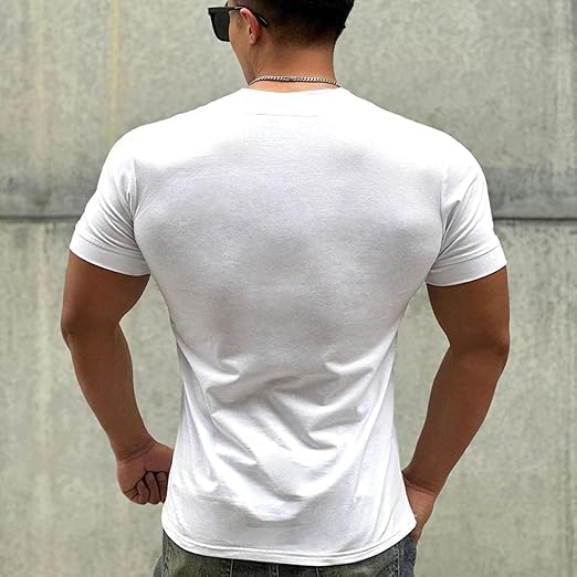 Lininco Mens Shirts, Braylen Stylish T-Shirt, 2025 Business Fitness Tee, V Neck Fitness Muscle T Shirt4