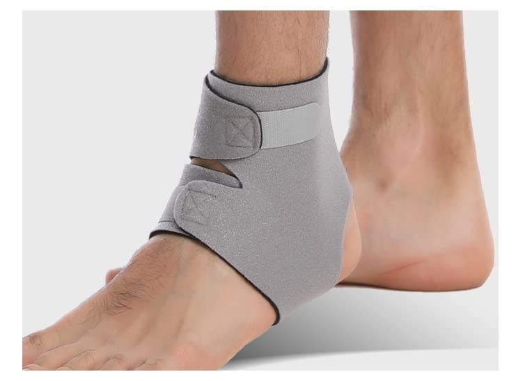 FAVIO Ankle Support Brace, Breathable Neoprene Sleeve,Large size, for Men and Women Adjustable Wrap Grey Color (Left Alkle)