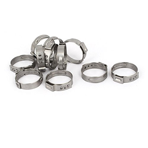 Aexit 20.9mm-24.1mm 304 Clamps Stainless Steel Adjustable Cable Pipe Tight Hose Strap Clamps Clamps 10pcs