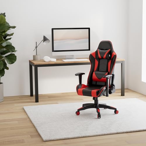 ® Sedia da Gaming per Gamer, Poltrona da Ufficio Ergonomica, Sedia Gaming con Braccioli Imbottiti, Doppie Rotelle Resistenti, Struttura Robusta, Regolabile, Portata fino a 120 kg - Nero/Rosso - Sedia gaming - Immagine 1