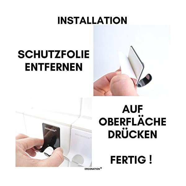 Ergonation Selbstklebender Rasiererhalter aus Edelstahl für Badezimmer, Dusche und Badewanne | Wasserdichter Halter… – Bild 5