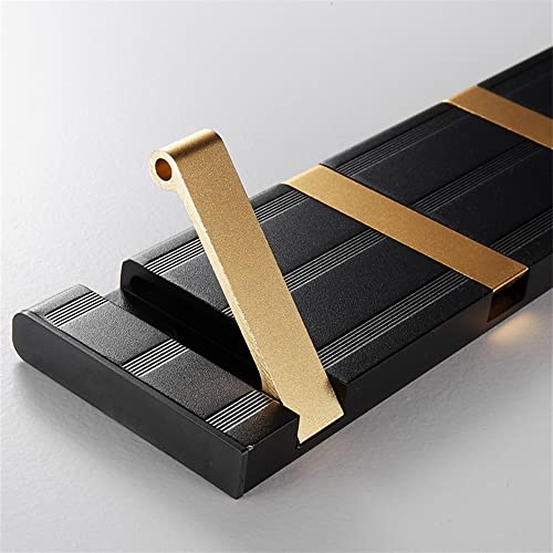 Perchero de Pared Gancho para Bata, Gancho para Ropa Plegable, Perchero para Ropa de Oro Negro, Perchero para Toallas, Gancho para Cocina de Aluminio Perchero para Puerta Riel para Perchero montado