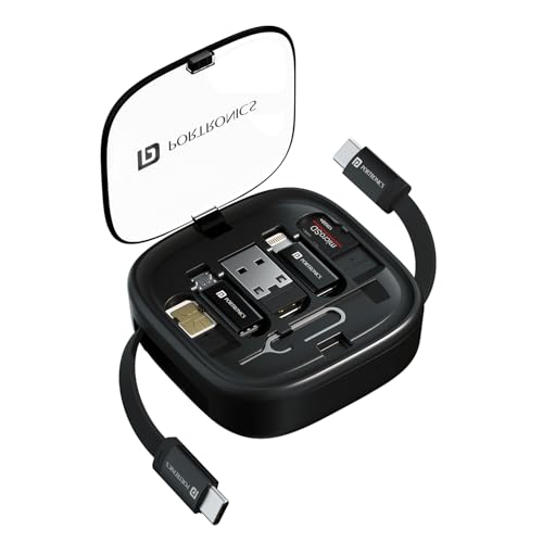 Portronics Snapcase 2 60W Multifunctional Fast Charging Data Cable Kit With Retractable Cable,...