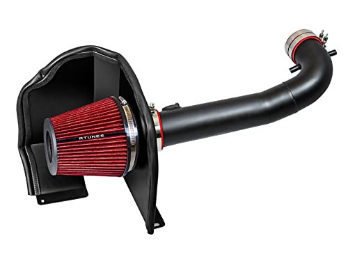 RTUNES RACING BLACK PIPE HEAT SHIELD COLD AIR INTAKE + FILTER Compatible For 14-20 Chevy Chevrolet / GMC / Cadillac V8 5.3L/6.2L