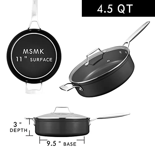 MsMk-Nonstick-Deep-Frying-Pan-45-Quart-Saute-Pan-with-lid-Stay-Cool-Handle-Smooth-Bottom-PFAS-Free-Non-Toxic-Oven-safe-to-70011-inch-Induction-Ceramic-and-Gas-Cooktops