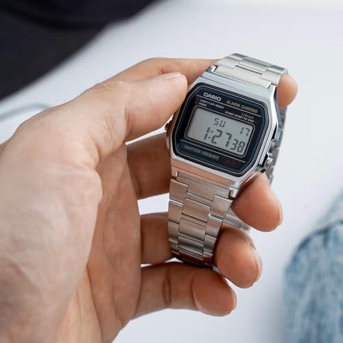 Casio A158WA-1DF Retro Unisex Kol Saati , Gri , Standart - Görsel 5
