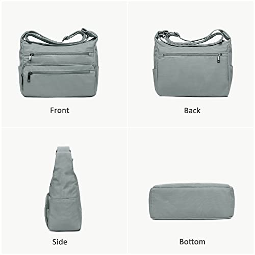 Image of VOLGANIK ROCK RFID Purses for Women Fabric Nylon Multi Pocket Crossbody Bag Ladies Travel Handbag