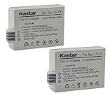 Kastar 2-Pack LP-E5 Battery 7.2V 2100mAh Replacement for Canon EOS Rebel XSi, EOS Rebel XS, EOS Rebel T1i, EOS 450D, EOS 500D, EOS 1000D, EOS Kiss F, EOS Kiss X2, EOS Kiss X3 Camera