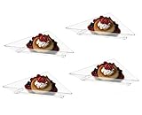 Mini Clear Plastic Triangle Dessert Appetizer Plates. Pack Includes 48 Tasting Sampling Hors D'oeuvres Disposable Dishes.