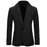 Allthemen Mens Casual Blazer Suit Jackets Slim Fit One Button Solid Suits Coat Casual Jacket Tops, S, Black