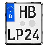 Kennzeichenhalter Motorrad 180x200 Nummernschildhalterung Motorrad 180 x 200 rahmenlos Kennzeichenhalterung Kennzeichenverstärker motorrad-kennzeichenhalter Kennzeichen Halter mit Befestigungsmaterial