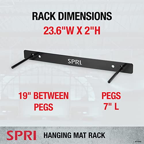 Spri Hanging Exercise Mat Wall-Mounted Rack Hanging Exercise Mats, Black #TOP1