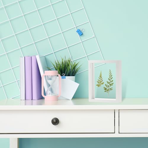 sourcing map Wooden Pressed Flower Frame Handmade, 5.5x7 Inch Rectangle Floating Picture Frame Double Glass for Artwork Photo Tabletop Display, White - Image 3