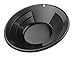 SE 10 Inch Gold Panning Pan - Dual Riffles for Easier Mining and Prospecting, Black