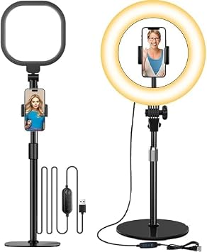 2 Pack Ring Light with Stand for Desk Bundle