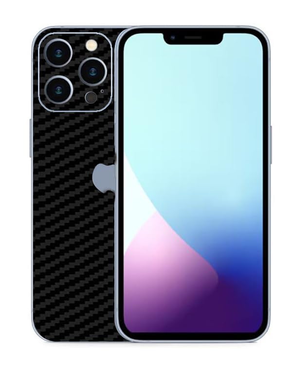 Image of Compatible with Apple iPhone 13 Pro max Back Skin Sticker /Vinyl wrap /Protective Film Mobile Skin Carbon Fiber Black by Candeal Mizhan (only Back)