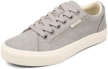 Taos Women's Plim Soul Grey Wash Canvas Sneaker 8 M US