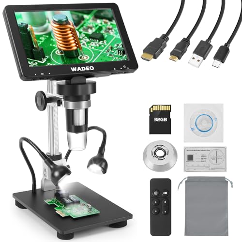 WADEO 7" LCD Digitalmikroskop inkl. 32GB Karte, 1080P HDMI LCD-Mikroskop