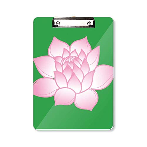 Porte-bloc A4 fleur de lotus rose idéal pour prendre des notes en réunion et optimiser son bureau