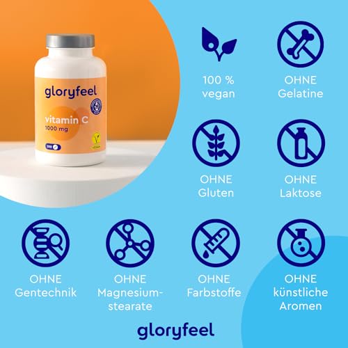 Vitamin C 1000mg Tabletten für Immununterstützung, vegan und laborgeprüft