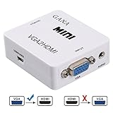 VGA to HDMI, GANA HD 1080P VGA to HDMI Video and Audio Video Converter...