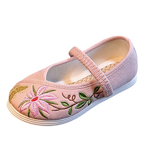 Children's Traditional Embroidered Shoes Hanfu Shoes Toddlers Girls Performance Dance Flat Bottomed Shoes