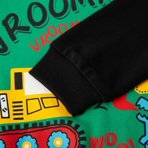 Image of Popshion Toddler Boys Sweatshirts Dinosaur Long Sleeve Pullover Crewneck Shirts Cartoon Tee Sport Tops for Kids 1-8T