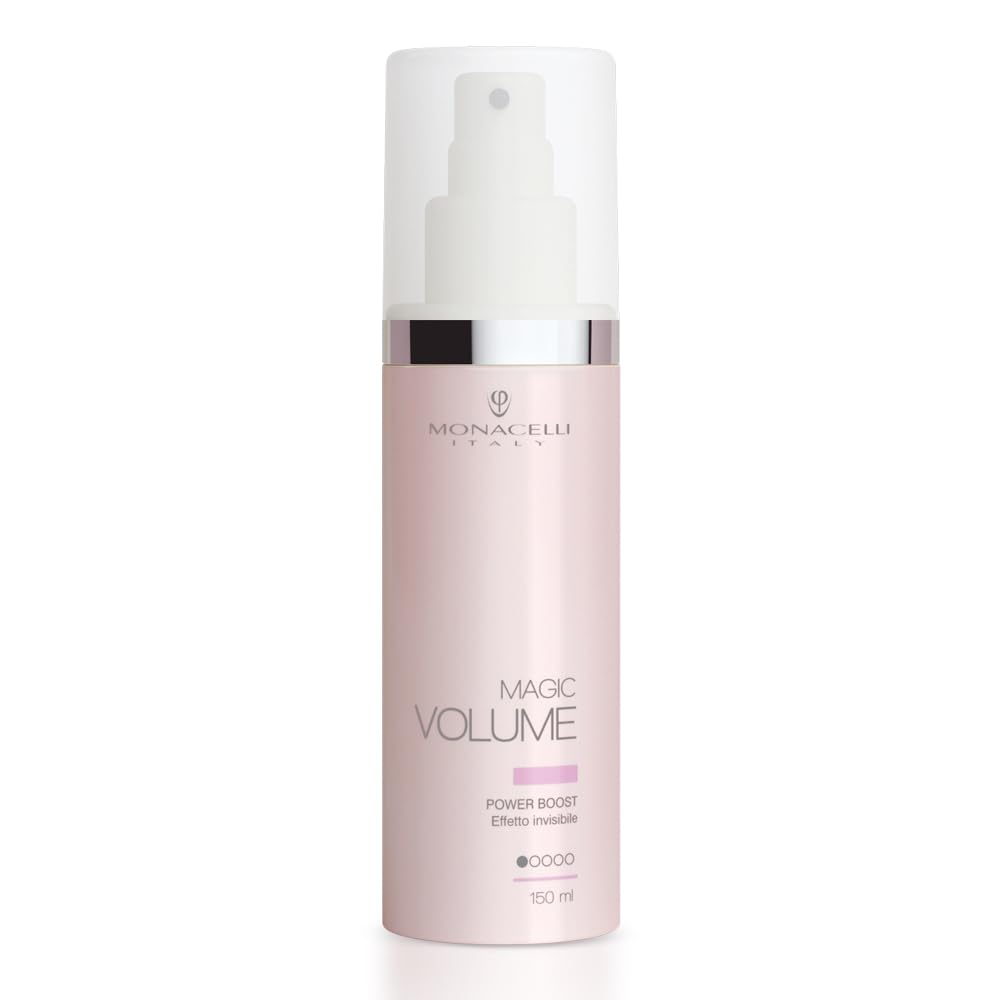 Monacelli Magic Volume 150ml, Power Boost, effetto invisibile, spray volumizzante anti-umidità, dona corpo e pienezza ai capelli sottili, facilita la piega rendendo i capelli lucidi e setosi