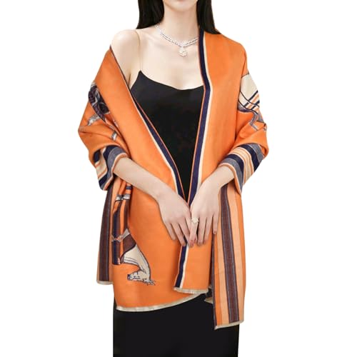 EXTREE Scarfs for Women Pashmina Silky Shawl Wrap for Evening Dressing Blanket Open Front Poncho Cape