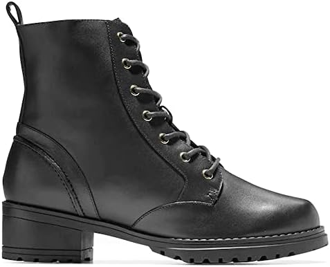 Cole Haan Women's CAMEA Water Proof Combat Boot, Black Waterproof Leather, 8 | Image 2
