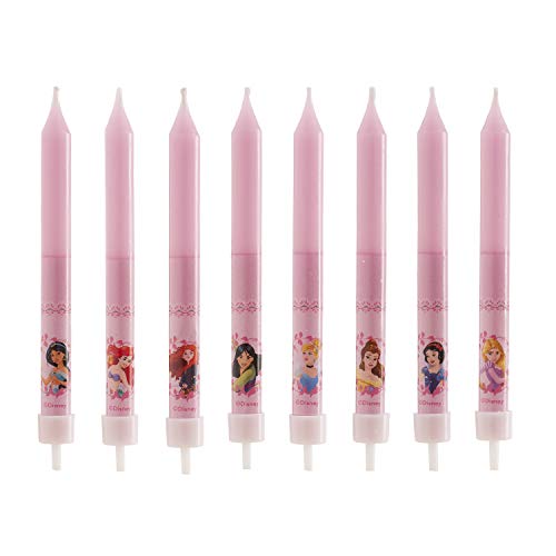 Dekora - Velas de aniversário infantis de princesa da Disney de 9 cm, 8 unidades
