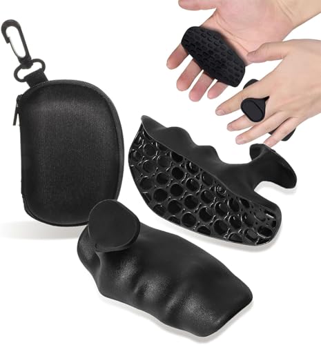 Simsky Gewichthebergriffe für Männer und Frauen, Kreuzheben, Rudern, ergonomisches Training, Gummi-Griffpolster für den Handflächenschutz, Fingerlose Trainingshandschuhe für Männer, Training