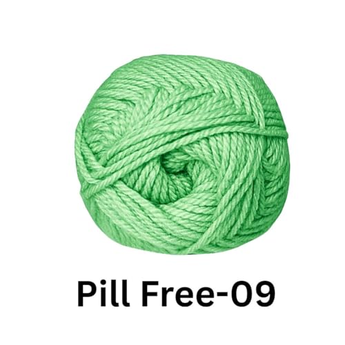Image of VCR Leaf Green Yarn, Pill-Free Soft Knitting Yarn, 100 Grams Hank, 263 Meters Length, Low-Pill Acrylic Yarn, Soft Crosia Threads, Pack of 1, Suitable for Beanies, Caps and Gloves