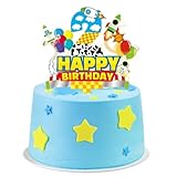 Cartoon Story 2nd Birthday Cake Toppers, Blue Sky and White Clouds Rocket Party Decorations, Suitable for Toy Themed Party Supplies