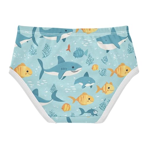 Wusikd Sea Marine Life Girls' Underwear Cotton Cartoon Girls Briefs Soft Toddler Underwear 2T2