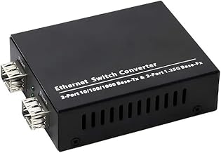 Hanutech 10/100/1000 SFP Media Converter- 2 RJ45 Ethernet Ports 1000Mbps, 2 SFP Fiber Slots 1.25G (Without SFP Module) 0~120KM Supported- 1 Pcs (1 Year Warranty)