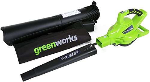 Greenworks 40V (185 MPH / 340 CFM / 75+ Compatible Tools) Cordless Brushless Leaf Blower / Vacuum, Tool Only