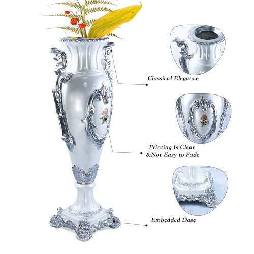 35.4 Inch White Tall Floor Vase, Trophy Floor Vase for Living Room Decor, Extra Large Huge Vase