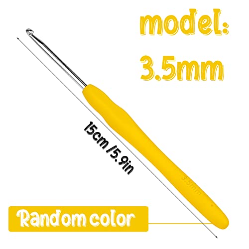 Image of Crochet Hook, 3.5 mm Ergonomic Crochet Hook, Crochet Needles for Arthritic Hands, Knitting Needles with Soft Handle Beginners and Experienced Hobbyists (3.5 mm)