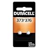 Duracell 377/376 Silver Oxide Button Batteries, 2 Count (Pack of 1), Battery with Long-Lasting Power for Watches, Calculators, and More
