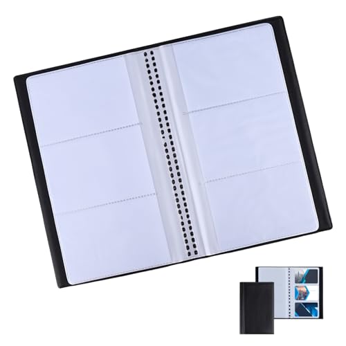 Tarjetero para 240 Tarjetas de Visita, Organizador Profesional de Tarjetas con 40 Páginas de Doble Cara, Álbum de Tarjetas de Visita de PU, Estuche Negro para Empresarios, Vendedores y Oficinas
