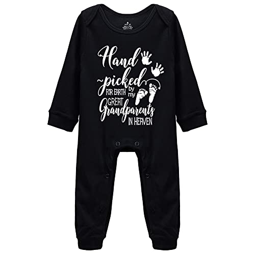 Image of YCICIVDee Hand Picked For Earth by My Great Grandparents In Heaven Newborn Onesie Unisex Bodysuit Rompers