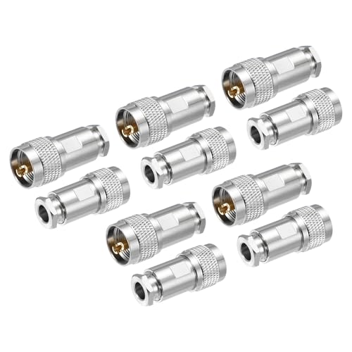 Conectores de abrazadera UHF macho PL259 con entrada de 8 mm para cableado coaxial de radio