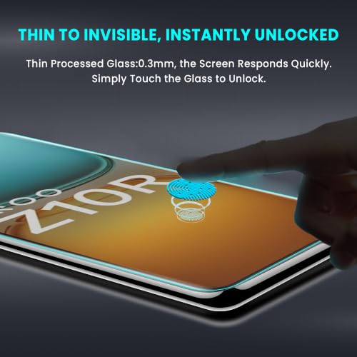 Image of FIRST MART Matte UV Tempered Glass for IQOO Z10R and IQOO Z10 | Anti-Glare Curved Screen Protector, 9H Scratch Resistant, Fingerprint Compatible, Case-Friendly | Pack of 1