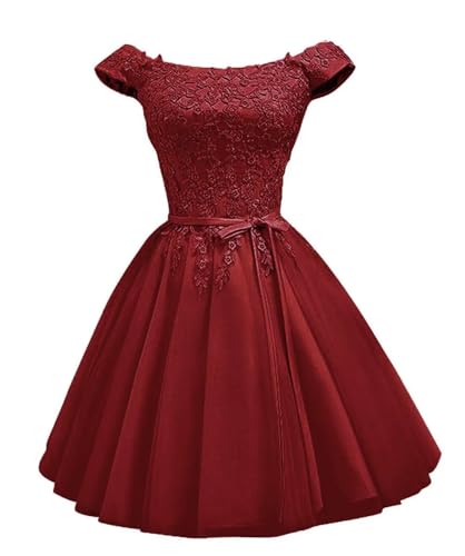 Asulla Short Prom Dresses Homecoming Cocktail Dresses Lace Appliques Bridesmaid Dresses for Wedding