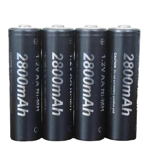 Image of Simpexs 2800mAh High Power Ni-MH AA Ready to Use Rechargeable Battery with Quick Charging and Low Self Discharge, Can Charge up to 1000 Times (Black, 2800mAh-Pack of 4)