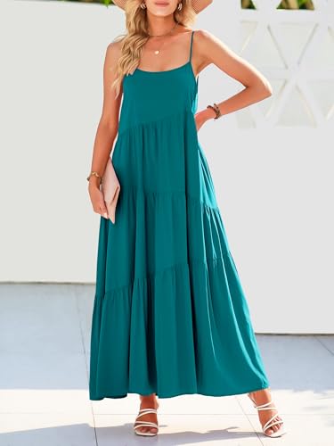 Image of ANRABESS Women Summer Casual Loose Sleeveless Sundress Spaghetti Strap Flowy Boho Linen Beach Vacation Maxi Long Dress