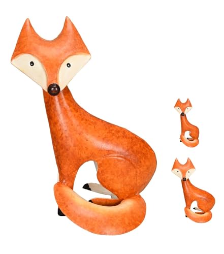 NETPROSHOP Gartenfigur Fuchs Dekofigur aus Metall Meister Reineke Höhe ca. 18cm oder 23 cm, Auswahl:Fuchs