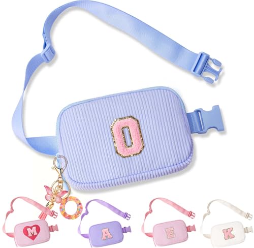 Image of Belt Bag for Girls Gifts - Birthday Gifts for Teenager, Personalized Gifts for Mom Freind Sister Teacher, Graduation GiftsInitial Crossbody Bag Belt Bag for Women Purple O