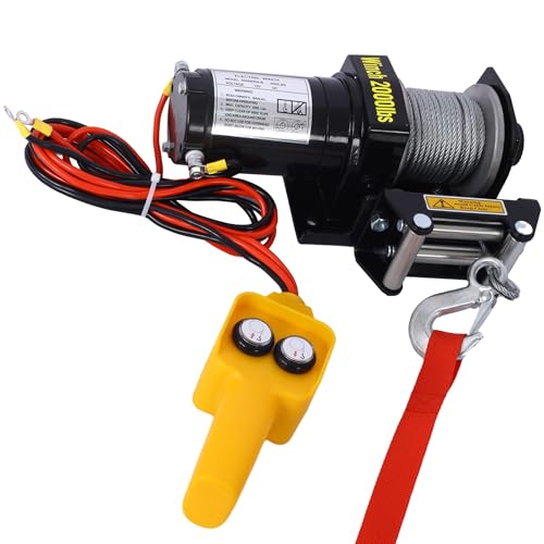 Winche Eléctrico 12V 2000lb Cable Acero Impermeable miniatura 1
